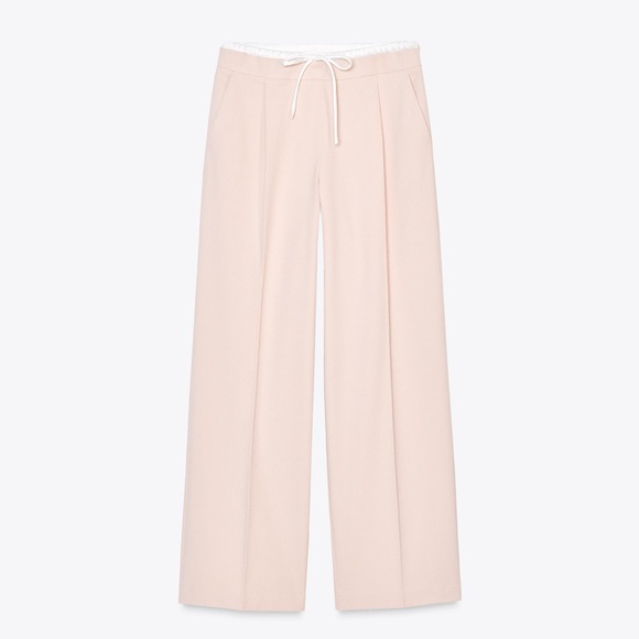 Zara DOUBLE WAIST WIDE LEG PANTS - Picture 7 of 13